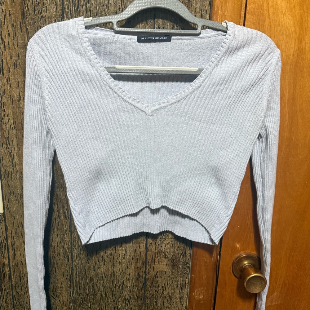 Brandy Melville Light purple Ribbed Crop Top